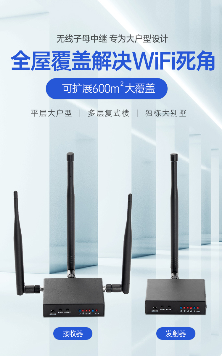 圖傳方案定制全屋覆蓋無(wú)死角】無(wú)線WiFi子母中繼WIFI門鈴WIFI攝像頭中繼大戶型復(fù)式別墅可穿上下樓